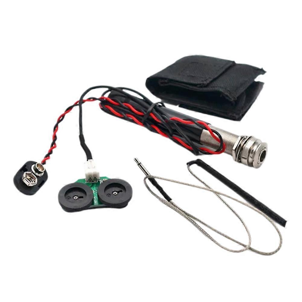 Active Endpin Jack Preamp Piezo Pickup Kit Volume & Tone Control