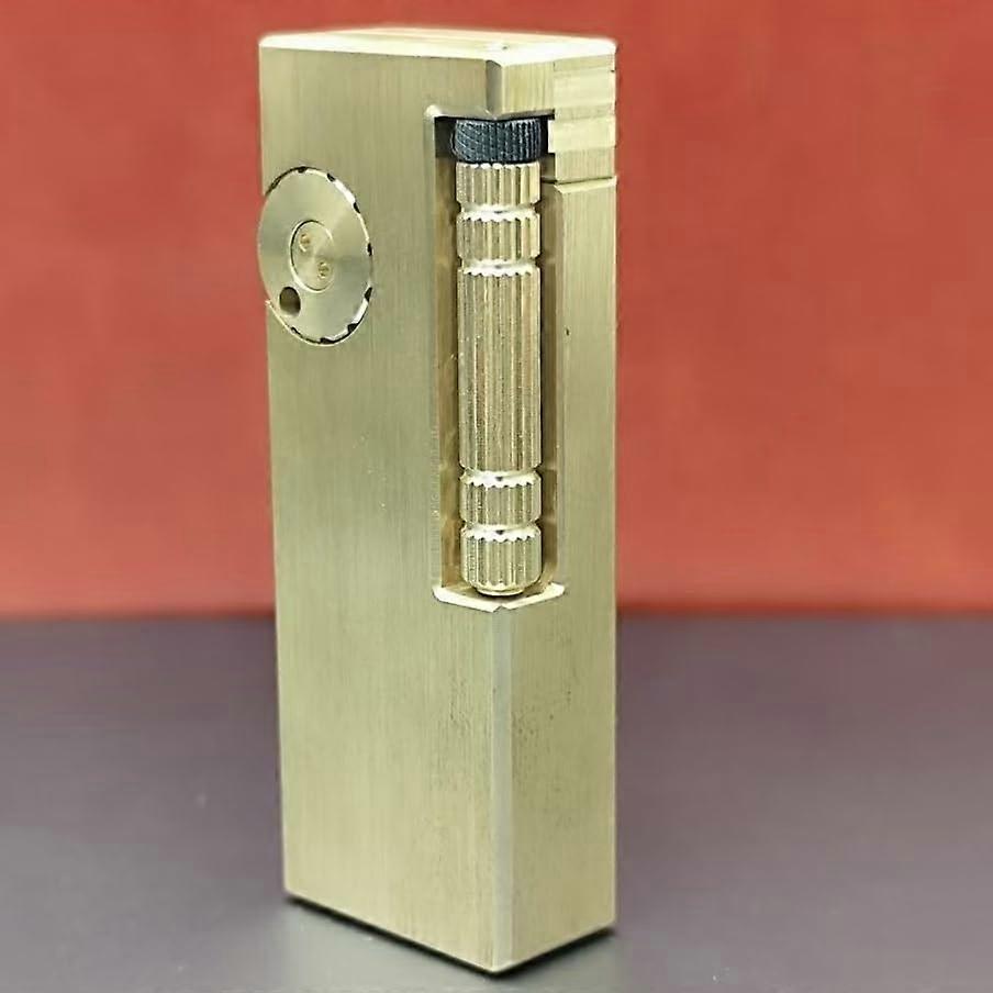 Vintage Brass Kerosene Lighter with Windproof Flame Shield, Refillable Antique Trench Design