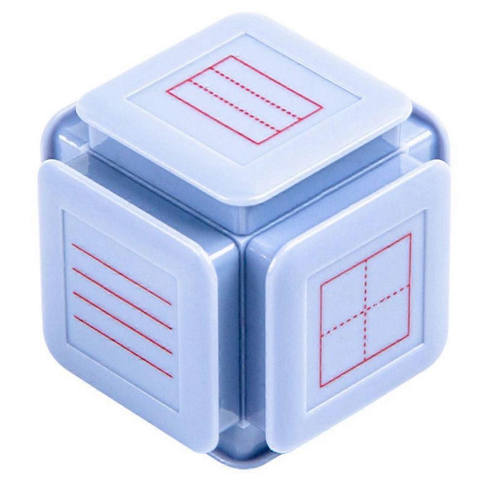 Kids Educational Six-Side Seal Clock Stamp Teaching Aids Toy,Blue