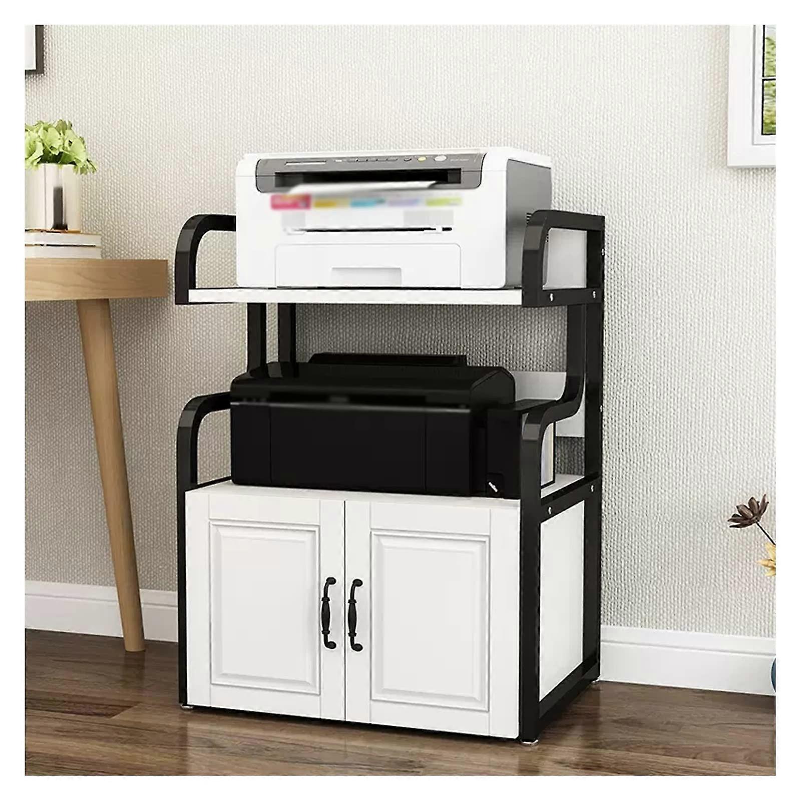 3 Tier Office Printer Stand with Storage, Compact Home Organizer Shelf for Small Spaces