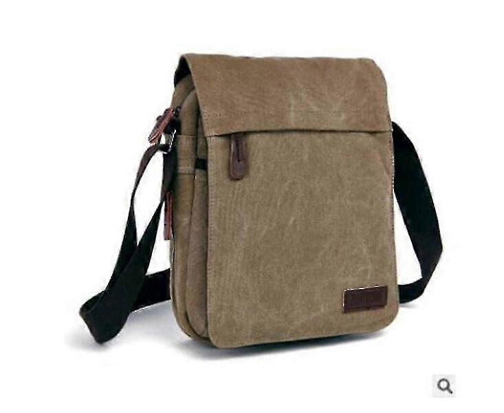 Men's Canvas Shoulder Bag, Hard Shell Single Shoulder, Solid Color Button, Daily Commuting Bag