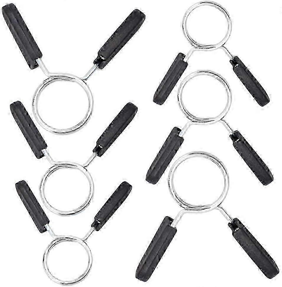 6Pcs Barbell Spring Clamps, 25/28/30mm Bar Stoppers