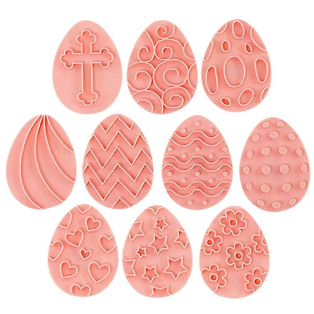 Easter Cookie Mold Biscuit Cutter for DIY 10Pcs Pink Baking Set