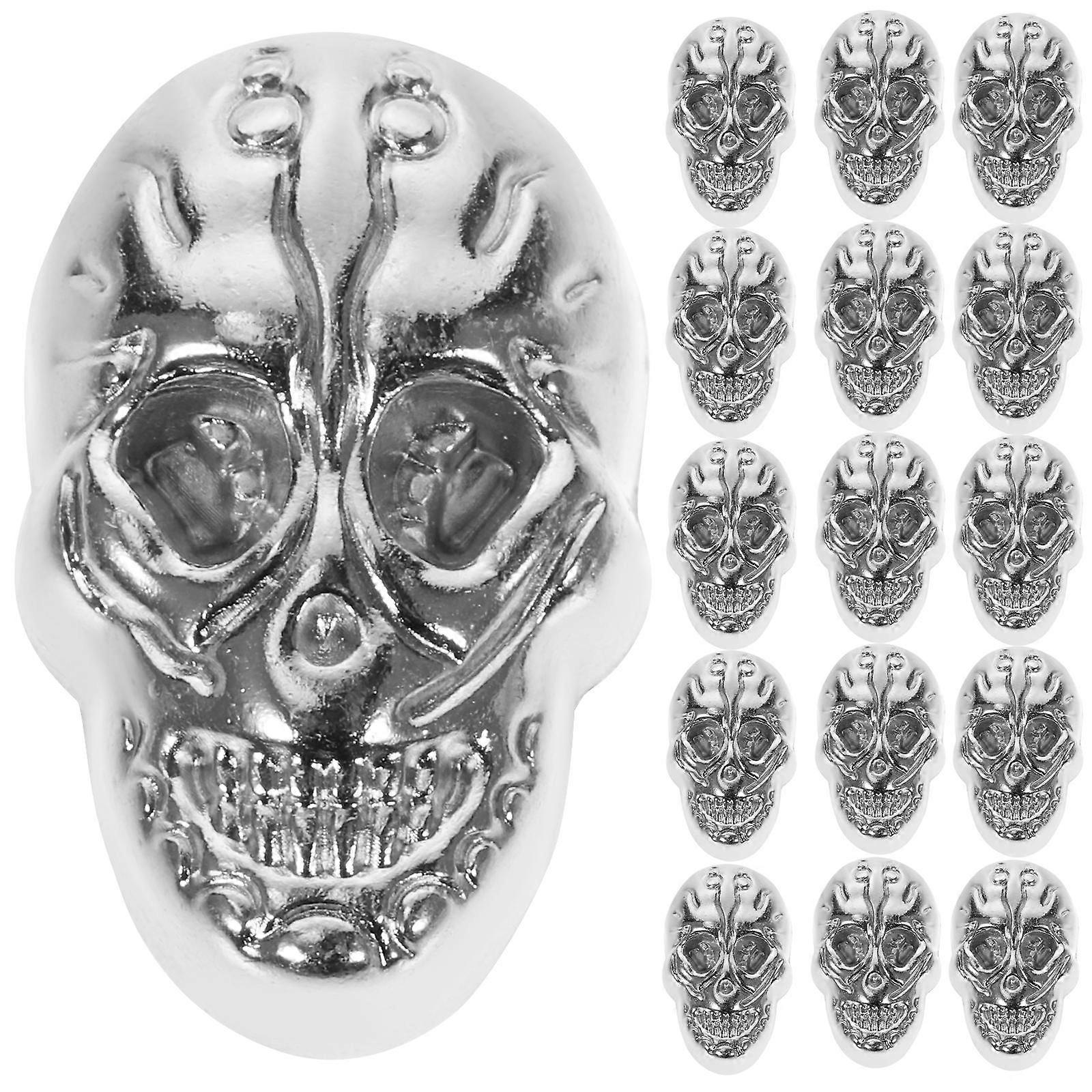 Ghost Head Rivet Kit Alloy Crafting Skull Studs for Decor 20Pcs Silver