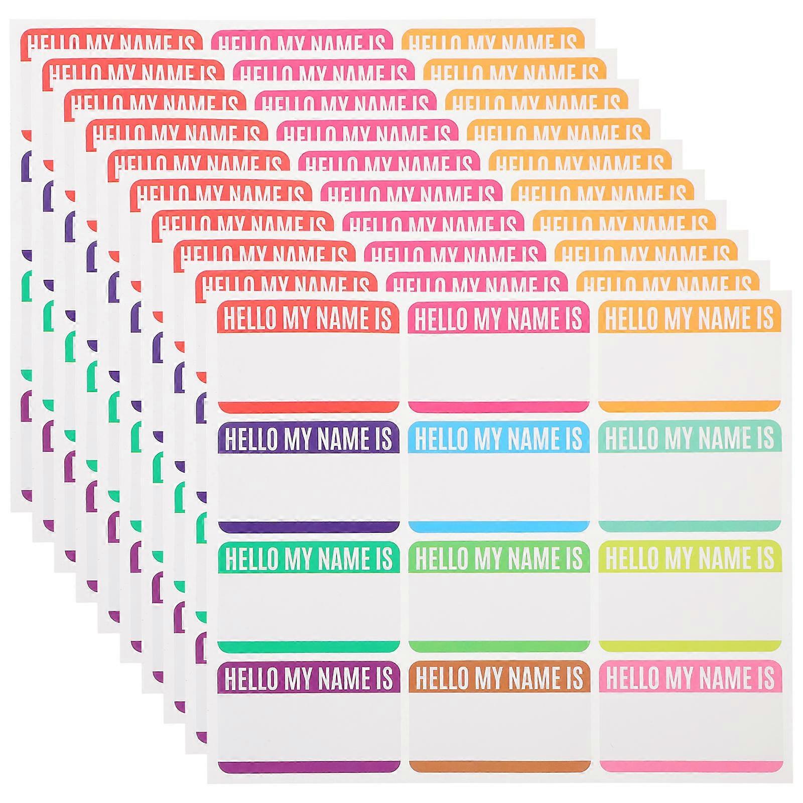 Name Stickers Colorful Label Sheets for DIY Use 10 Sheets