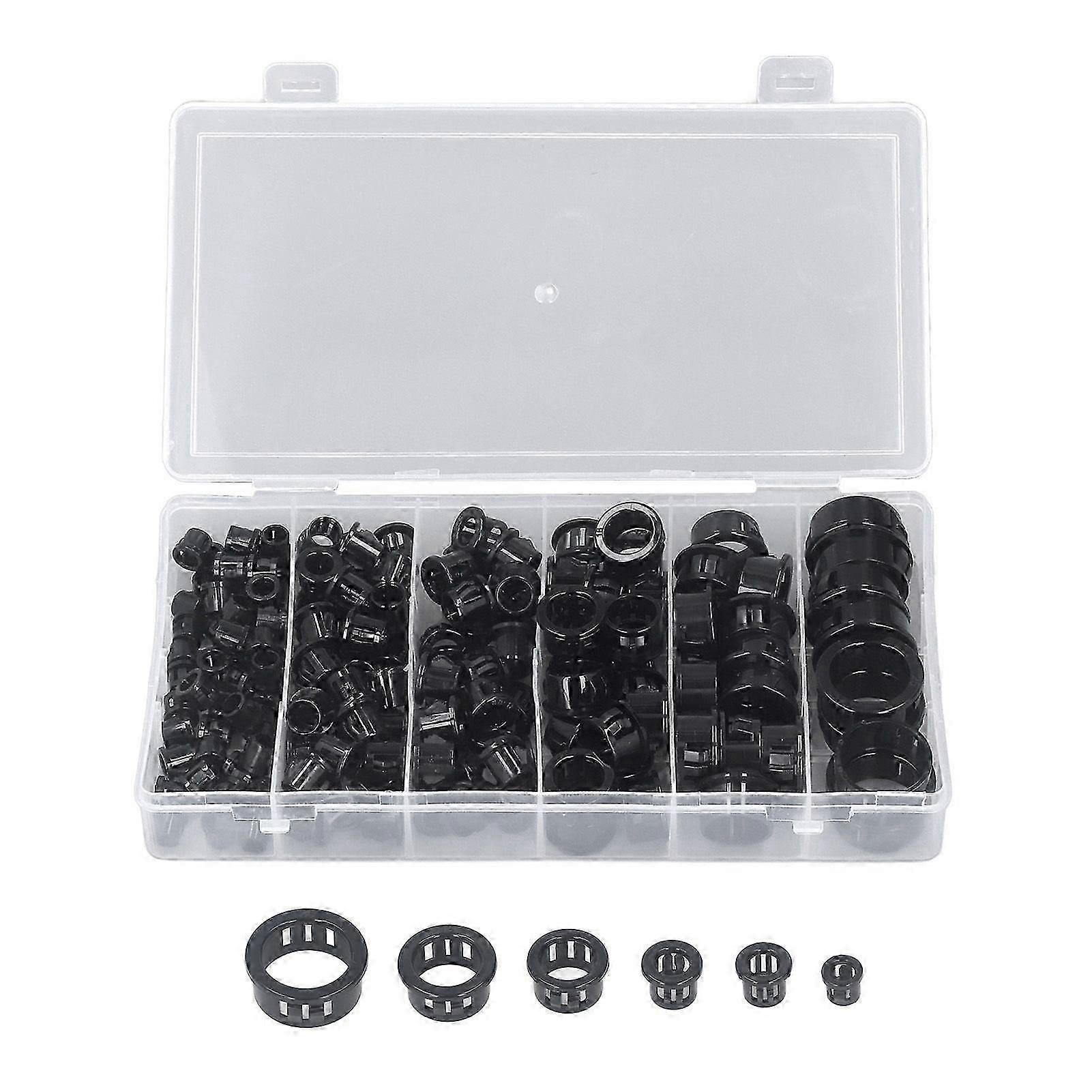 2025 Latest Model  160Pcs Snap in Cable Grommet Protector Nylon Plastic 5/16in