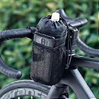 Isoleret cykelvandflaskeholdertaske til børn og voksne, kompatibel med Walker/Cruiser/Mountainbikes – Sort