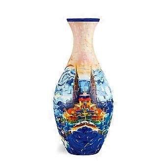 DIY 160 Pieces Curved 3D Puzzle Flower Vase Plastic Art Puzzle for Flower Arrangement Housewarming Present Decoration