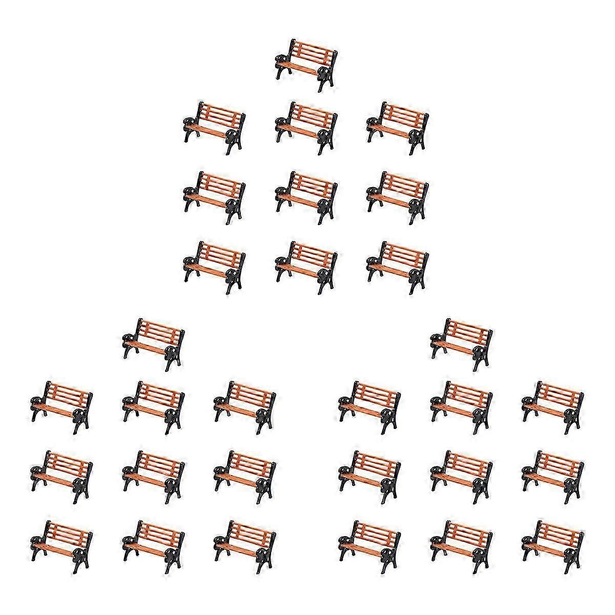 10Pcs HO/N/O Scale 1:150 Model Train Bench Chair Set