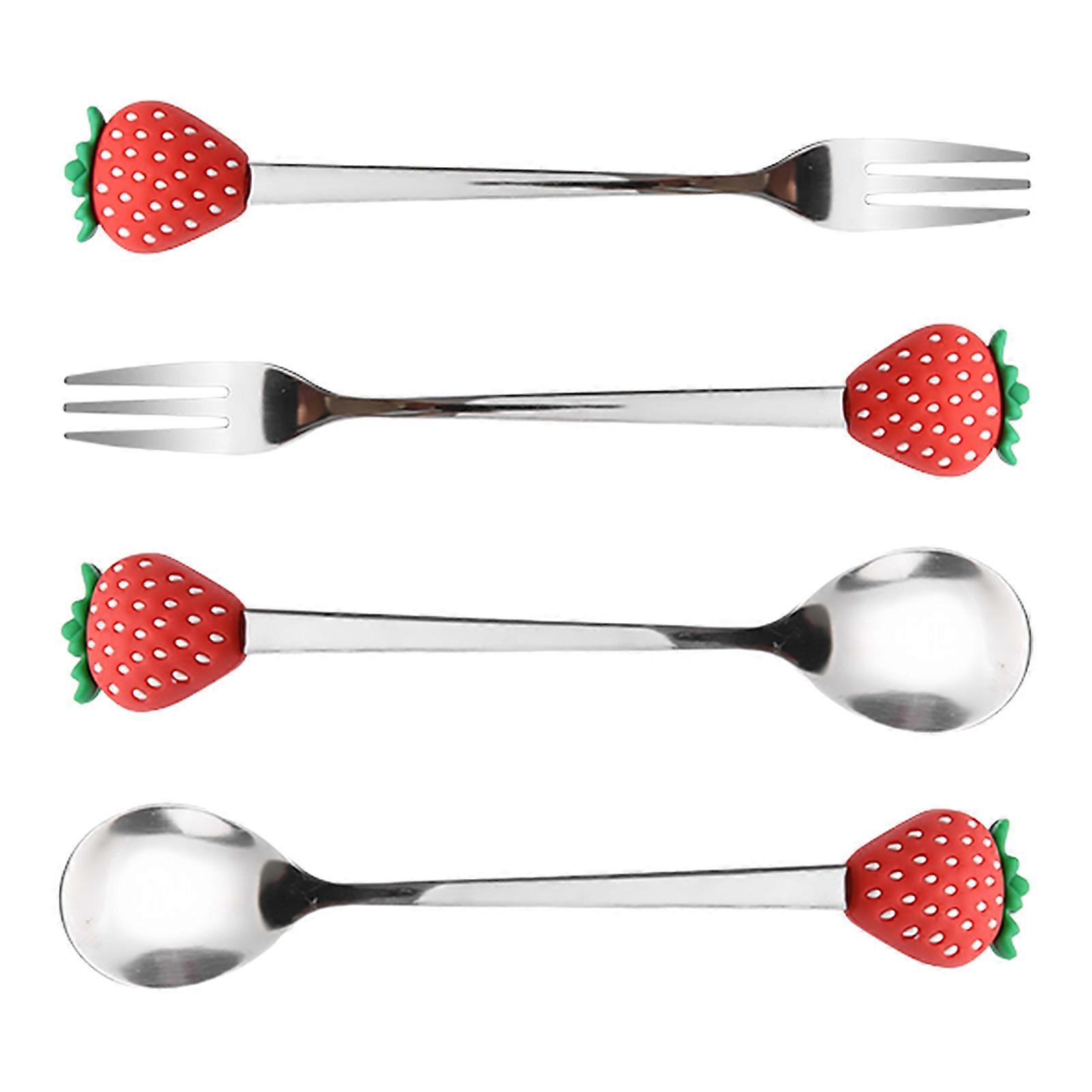 Creative Fruit Pattern Fork Spoon Tableware for Eating Use 12Pcs Tools
