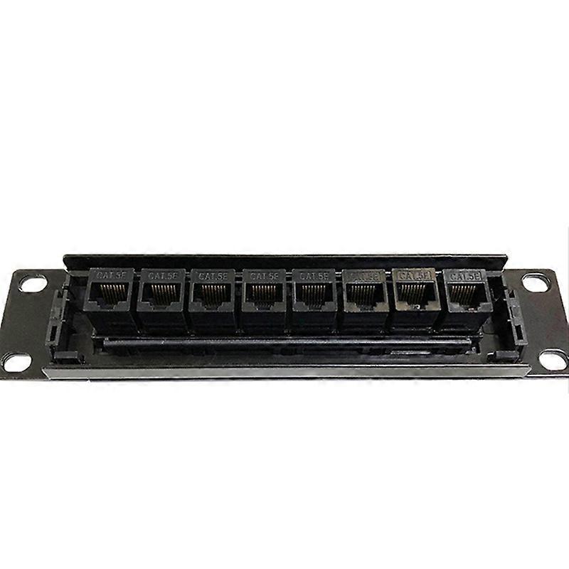 8 Port Straight-Through CAT6 Patch Panel RJ45 Network Cable Adapter Jack Ethernet Distribution Frame