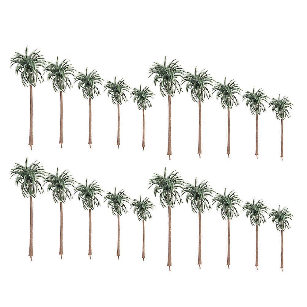 Sand Table Model Tree Palm Tree for Decor Use 60Pcs Olive Green Plastic