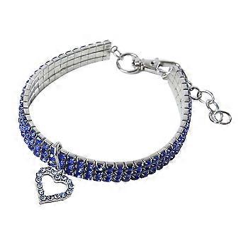 Fashion Pet Necklace Heart Design Cloth Collar for Pet Use 2Pcs Blue