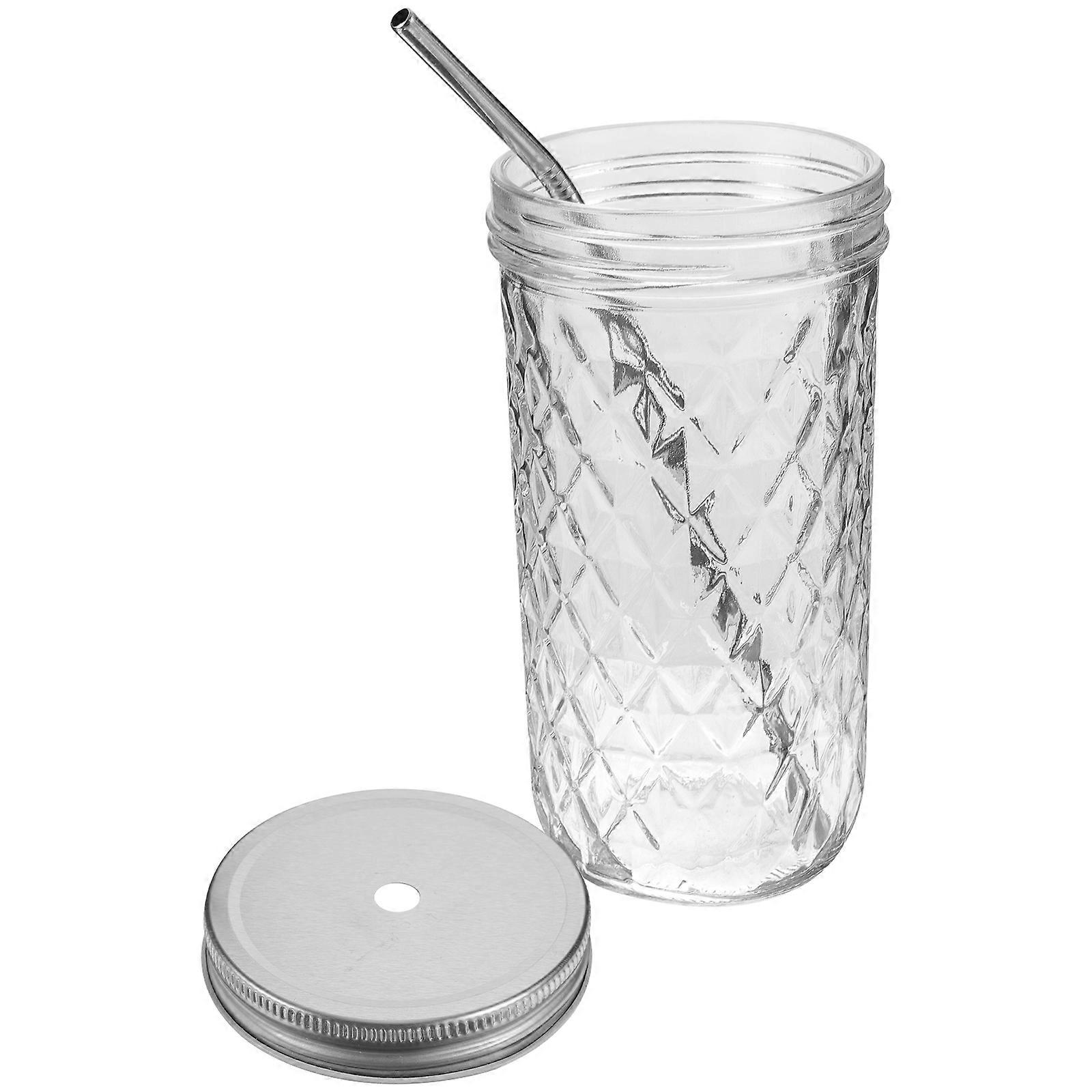 Glass Coffee Cup Mason Cup Daily Drinking 650ml Storage 1Set
