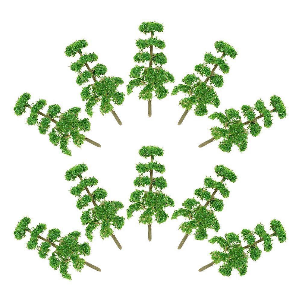 Green Model Tree Plastic Trees for Diorama with 10Pcs Set