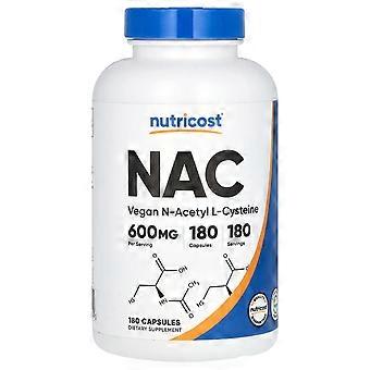 Nutricost, NAC, Vegan N-Acetyl L-Cysteine, 600 mg, 180 Capsules