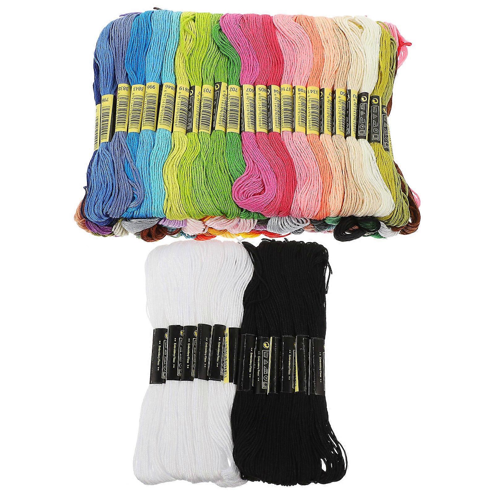124Pcs Embroidery Threads Colored Cross Stitching Threads Cotton Threads DIY Sewing Threads
