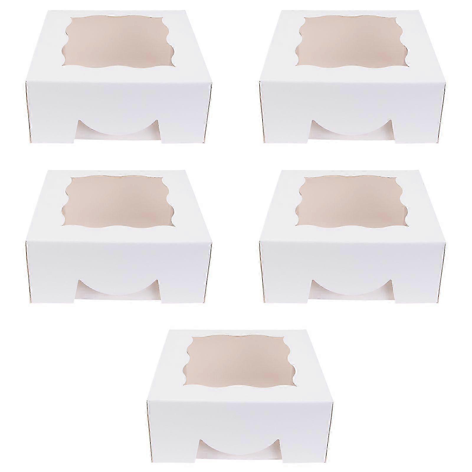 5pcs Window Dessert Packing Boxes Baking Food Boxes Cake Packing Boxes