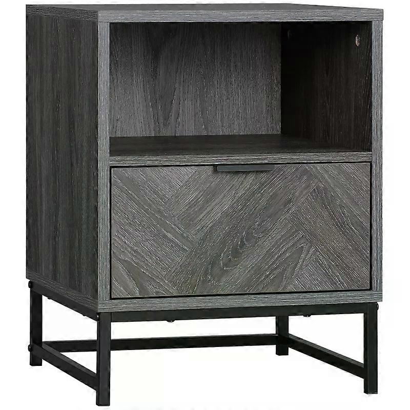 Nightstand with Drawer and Shelf
