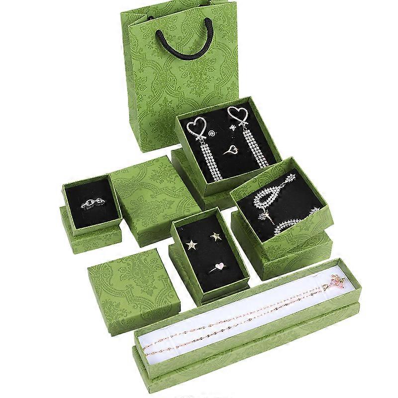 Multi-Size Green Jewellery Box Organiser Set