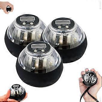 Gyroscopic Wrist Exerciser Metal AutoStart with LED Lights, Hand Grip Strengthener 3 Pack