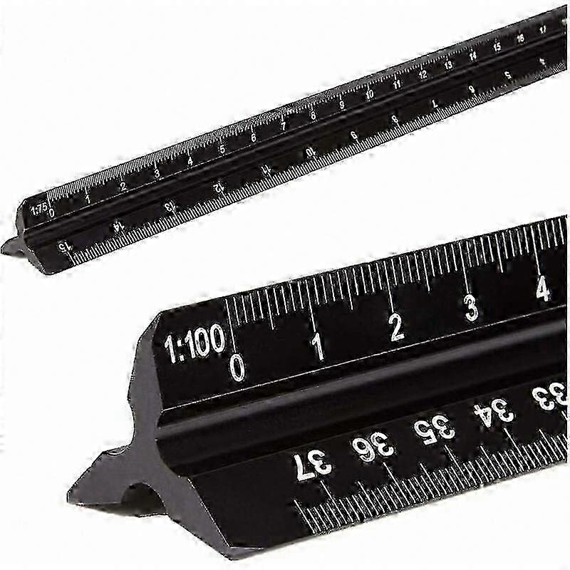 Triangular Metric Scale Ruler, 12" Architectural Drafting Tool with Multiple Ratios for Students and s