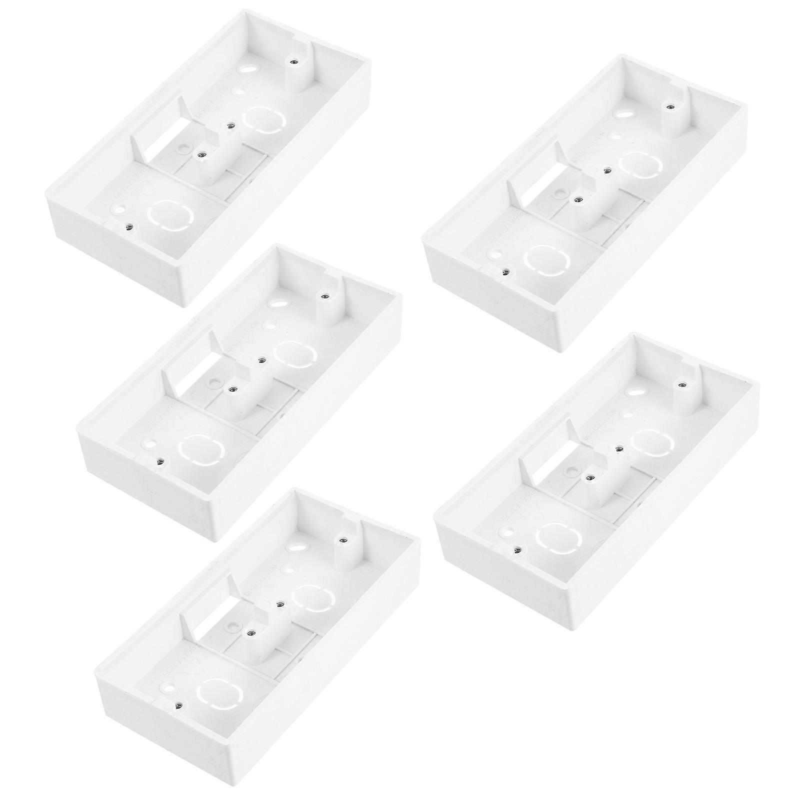 Wall Socket Box PVC 5Pcs Electrical Outlet Boxes for Connecting