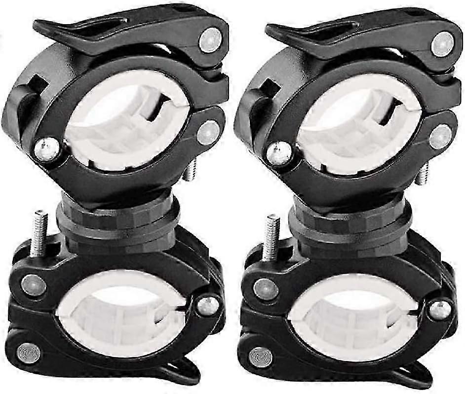 2 Pack Flashlight Mount Holder, Universal Bicycle Led Light Mounting Holder 360