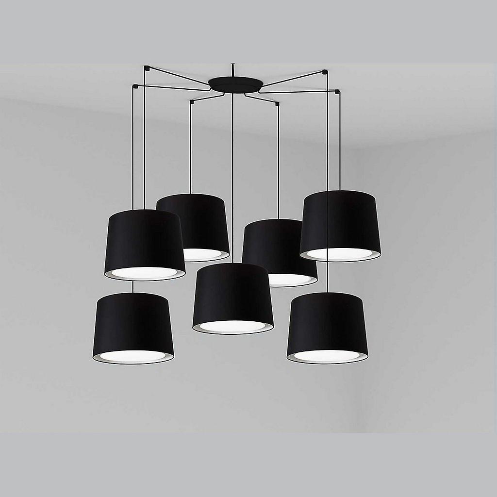 Conga Black Pendant Suspension Pendant Lamp 7 Light