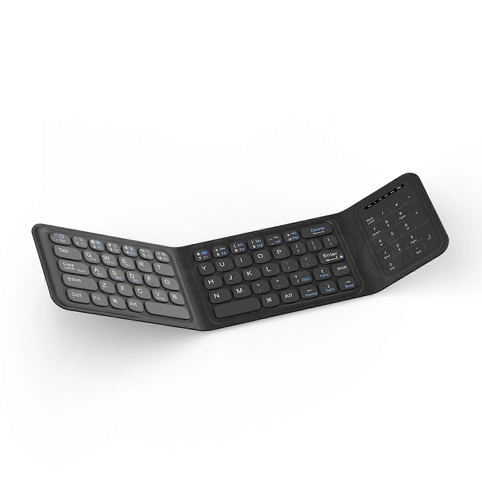Foldable Wireless Bluetooth Keyboard Rechargeable Folding compatible with Mobile Tablet Notebook Win