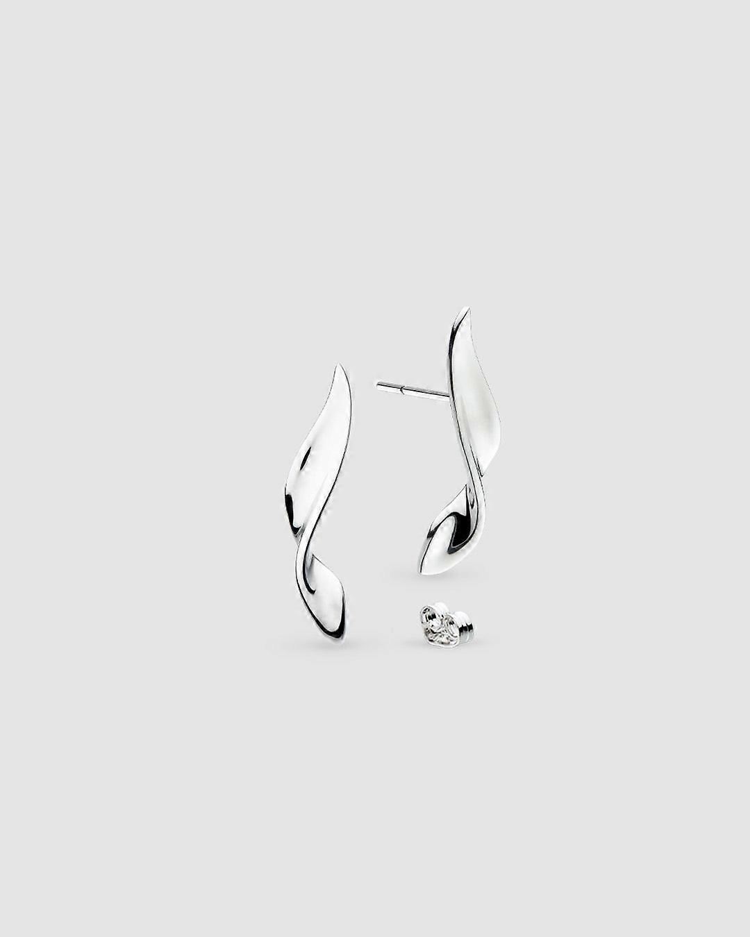 Kit Heath Serenity Curve Long Stud Earrings | Acotis