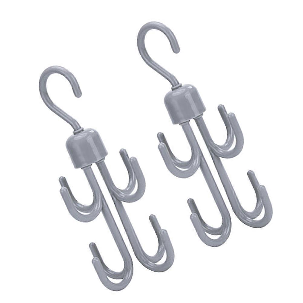Rotatable Hooks Grey Multifunction Eight Claw Hooks for Hanging Use 2Pcs