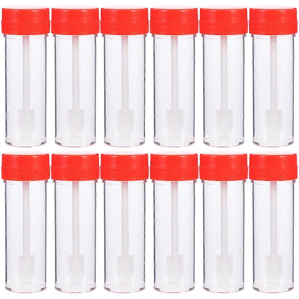 Plastic Sampling Tubes for Medical Use 12Pcs Disposable Stool Test Tubes