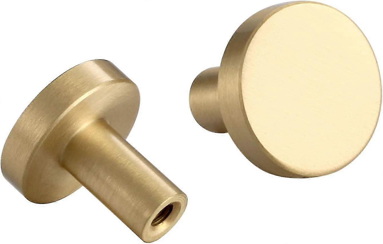 8 Pcs Solid Brass Door Knobs, Round Cabinet Knobs, Single Hole Cupboard Door