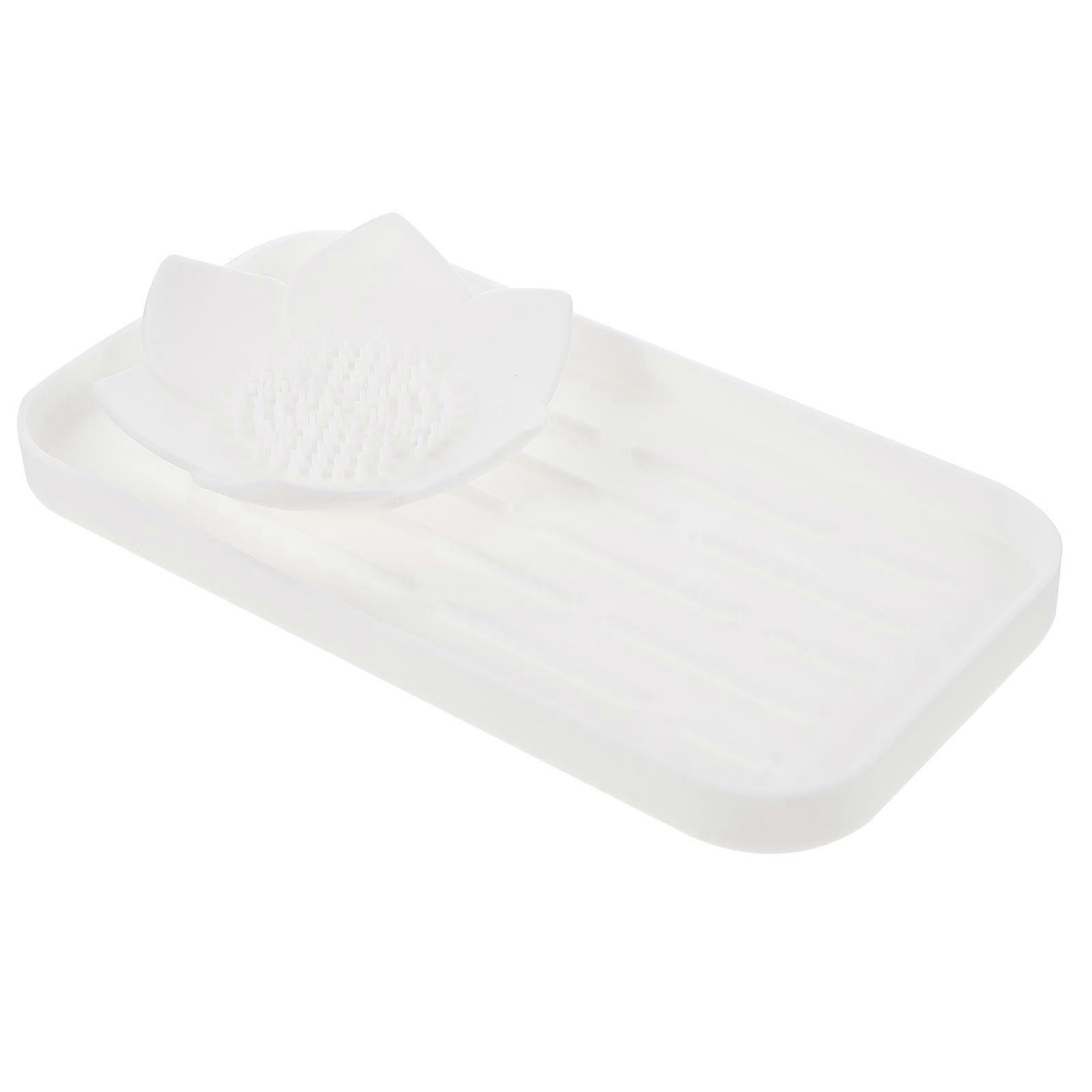 Silicone Soap Holder Kitchen Soap Tray for Draining 4Sets Usage