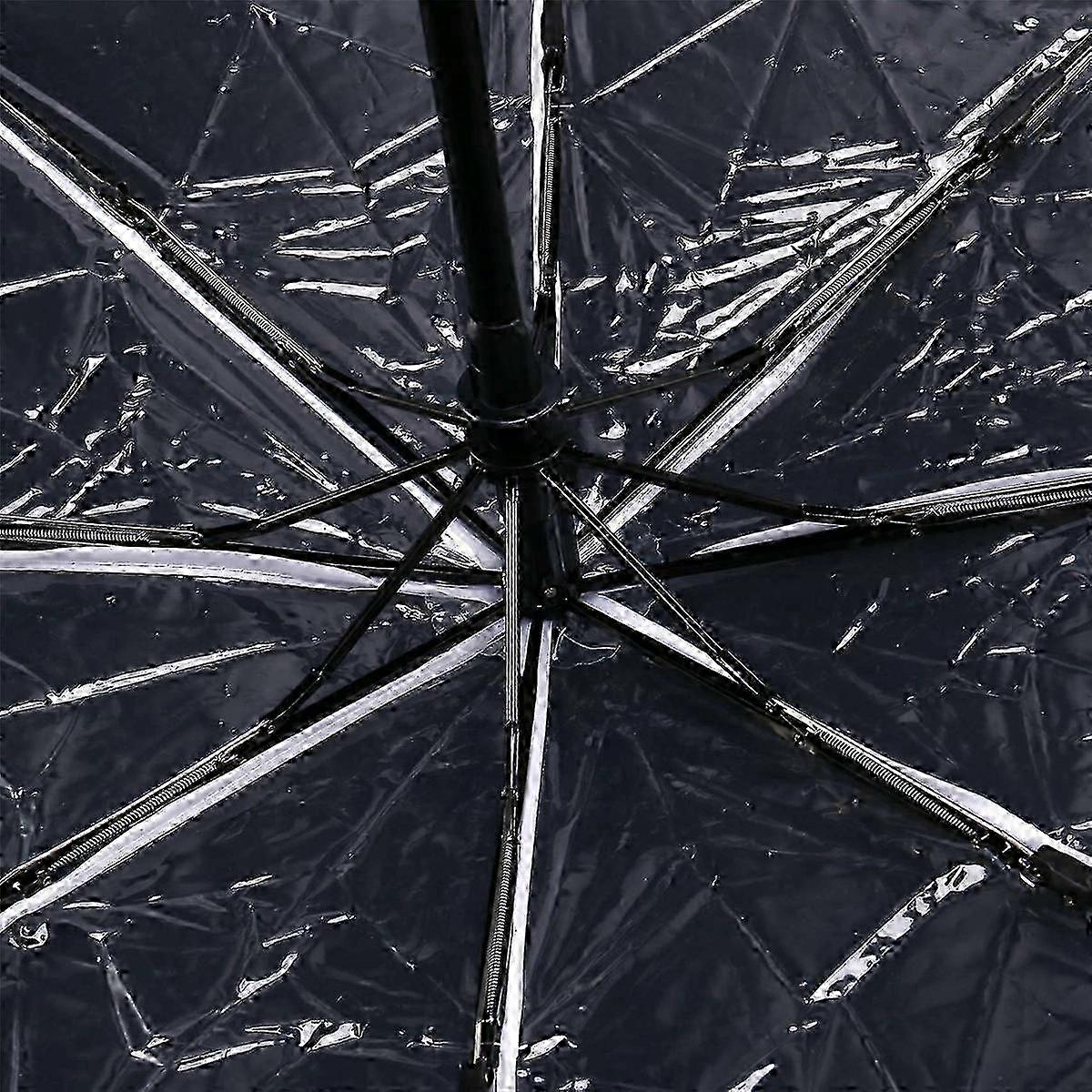 transparent folding umbrella automatic compact with white border
