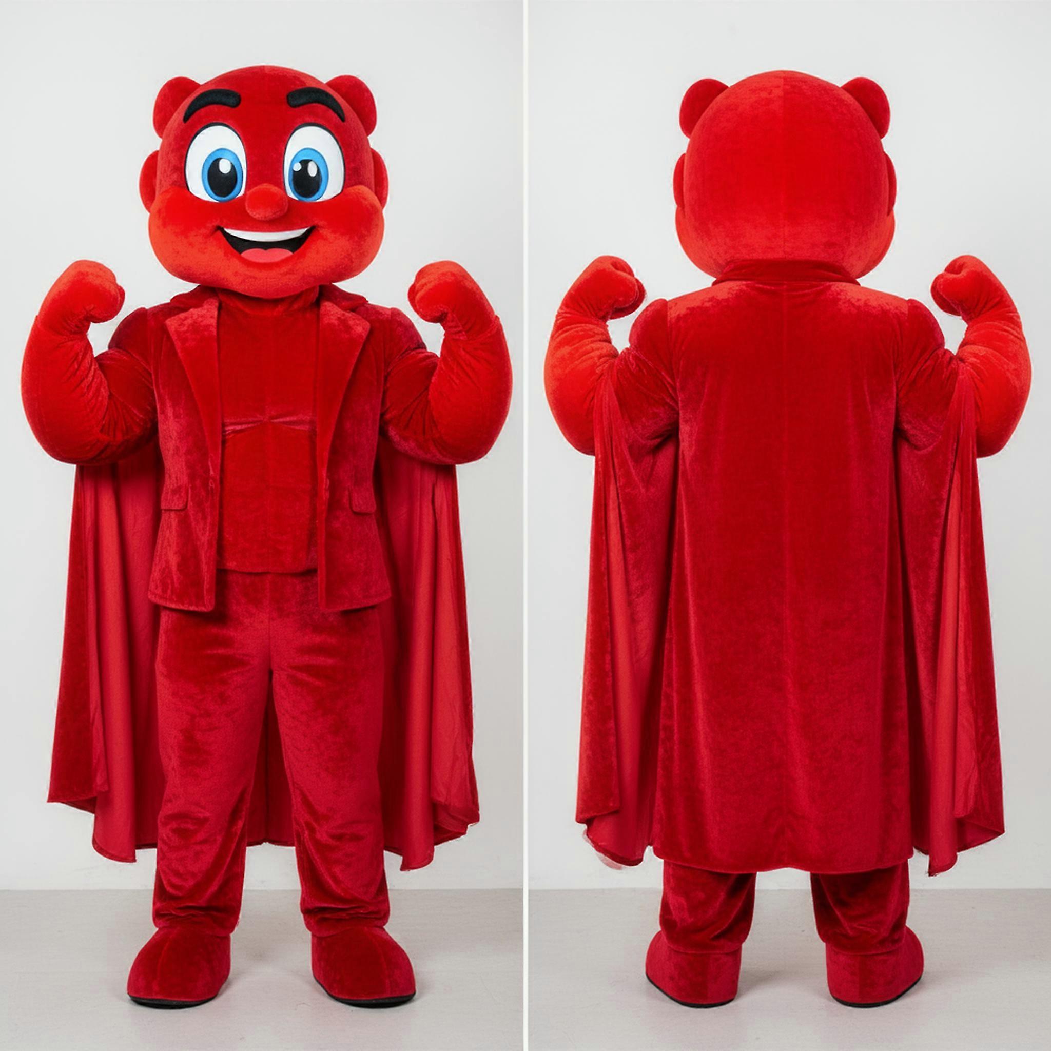 MASTICOT Crimson Broad Shouldered Strongman Mascot