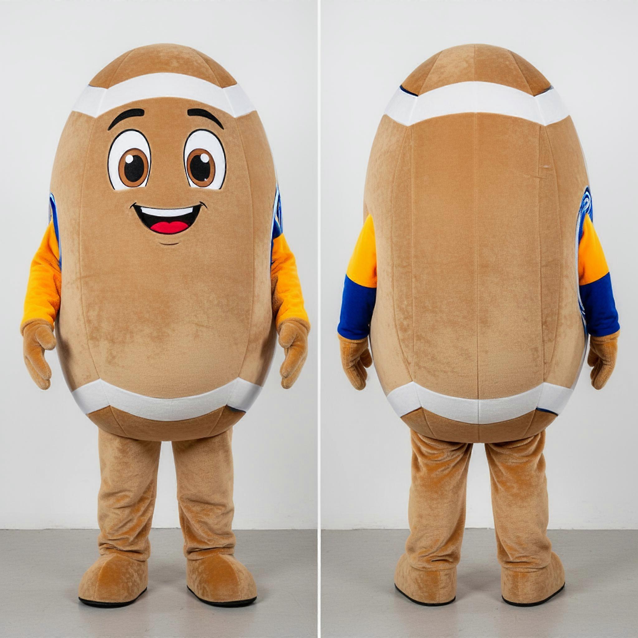 MASTICOT Tan Rounded Rugby Ball Mascot