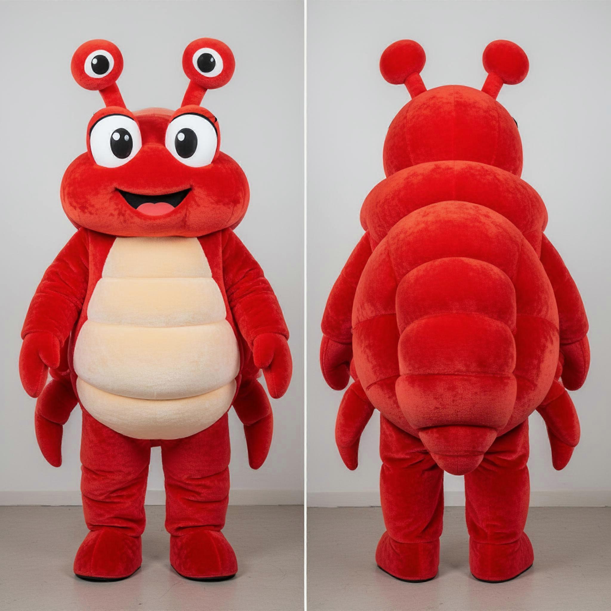 MASTICOT Red Padded Hermit Crab Mascot