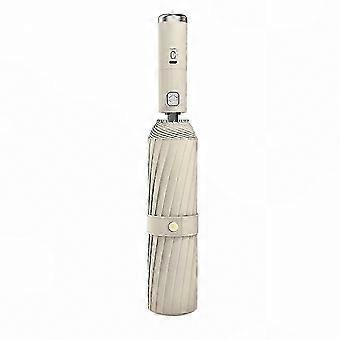 Auto Folding Umbrella with Rechargeable Cooling Fan, UV Protection for Rain and Sun, Portable Summer Outdoor Use