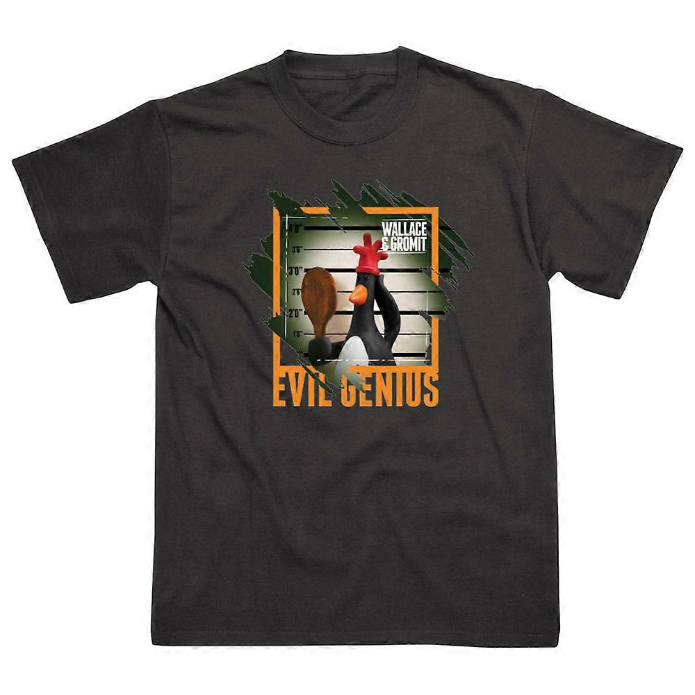 Wallace & Gromit Feathers Mcgraw Evil Genius T Shirt