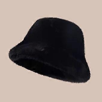 1pc Women's New Style Fisherman Hat, Winter Korean-Style Casual Versatile Bucket Hat, Warm Thickened Plush Bucket Hat