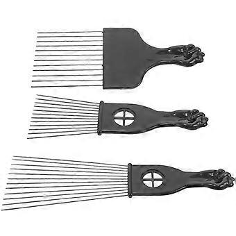 Metall-Haarkamm, Friseurwerkzeug für Erwachsene, 3-teiliges Set, robuster Haarstyling-Kamm