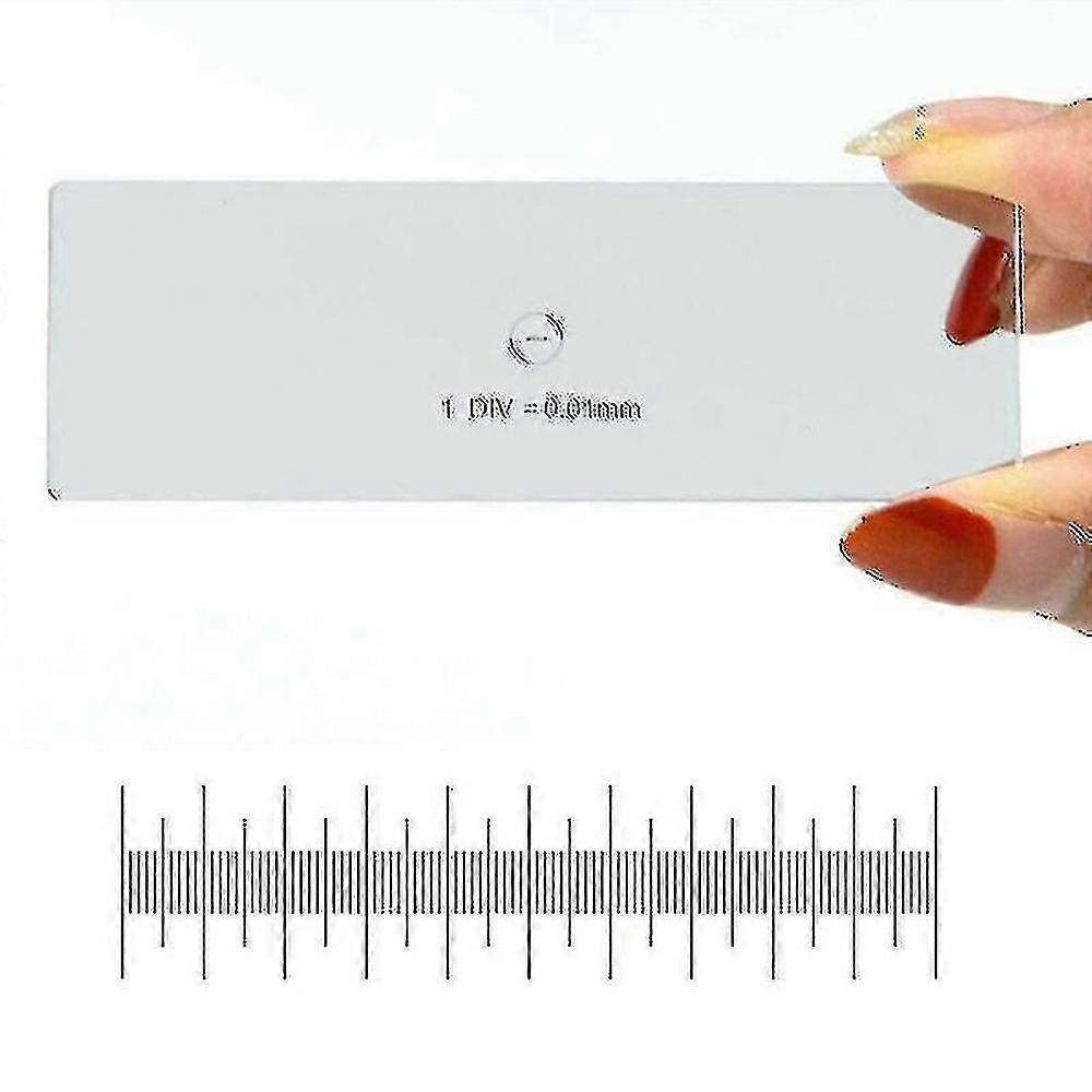 Microscope Stage Micrometer, 25x75mm, 0.01mm, Calibration Slide With One Scale