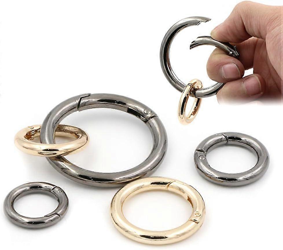 2 Pcs Spring Gate O Ring Round Carabiner Snap Clip Trigger Spring Keyring Buckle