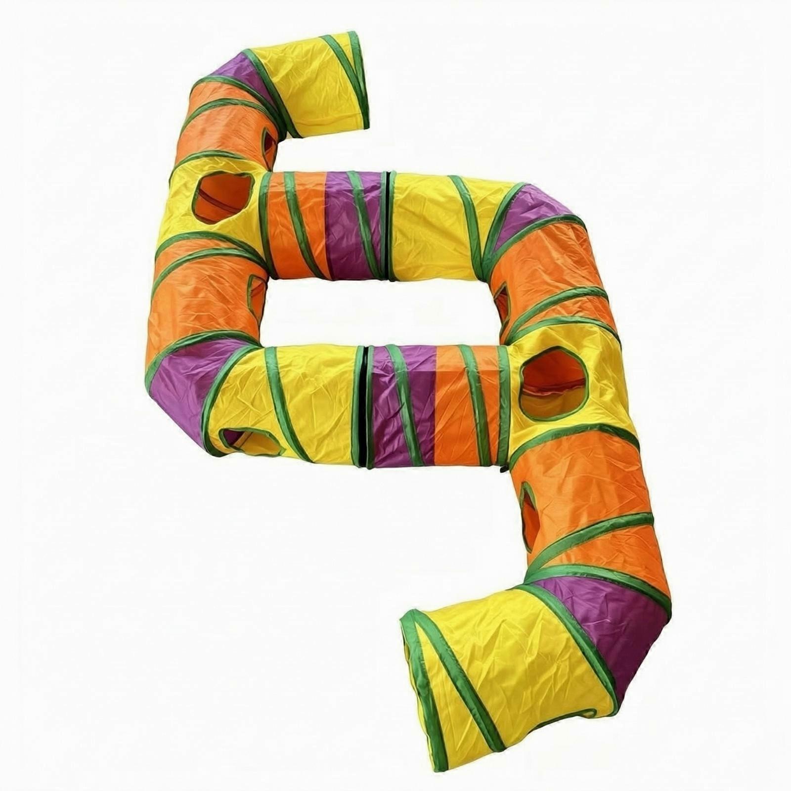 Foldable Foldable Cat Tunnel | Zipper-Connected Sections, Multiple Side Openings