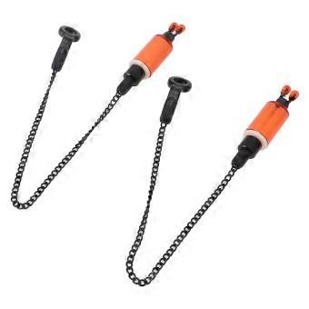2PCS Fishing Alarm Hanger ABS Stainless Steel Portable Fish Bite Bait Alarm Bite Indicator Carp Fishing Chain for Outdoor Red