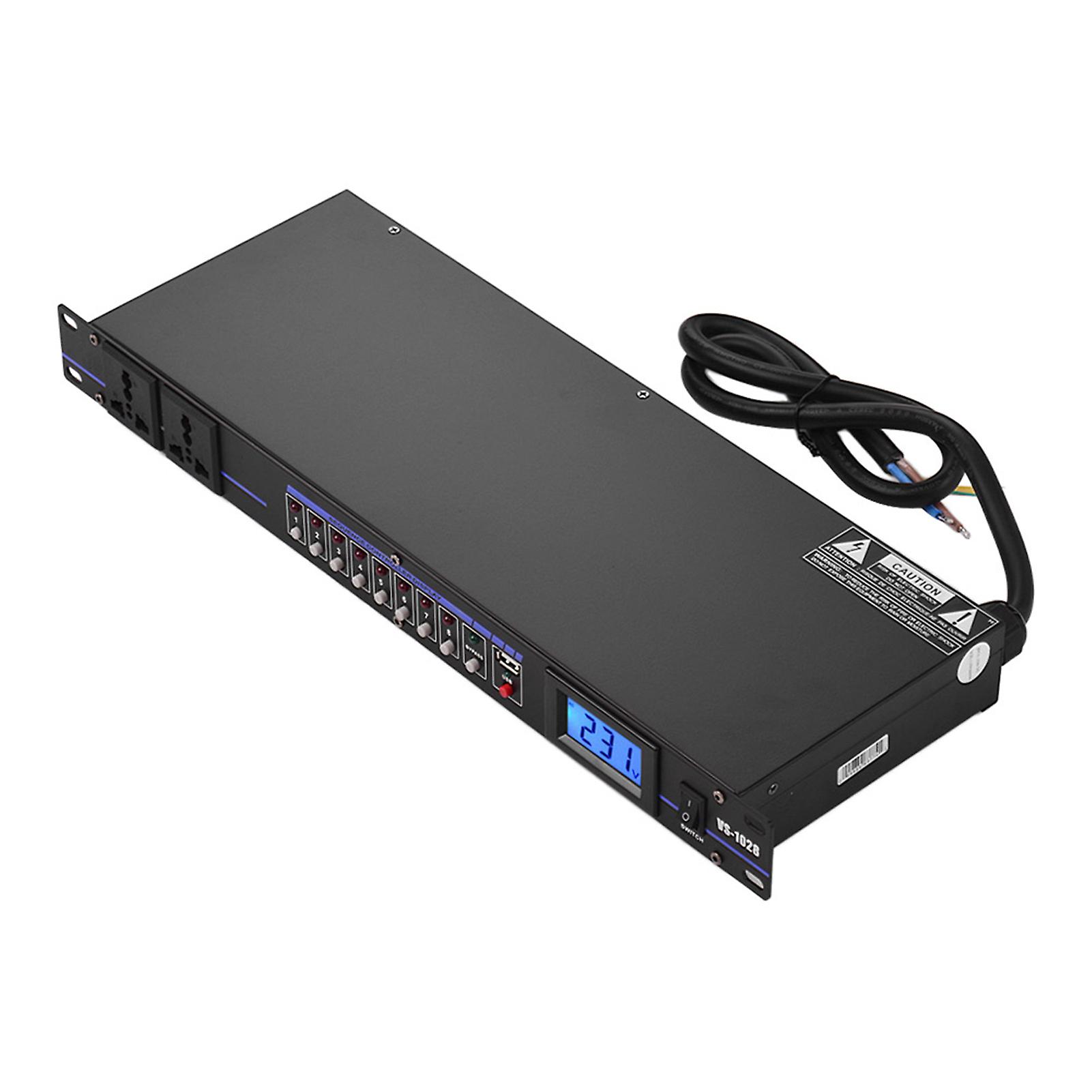 VS-1028 10-uttag rackmonterad Power Sequence Controller Conditioner