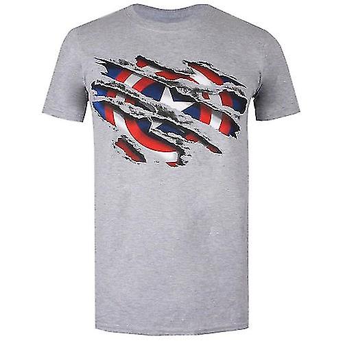 Captain America Boys Torn Logo T-Shirt