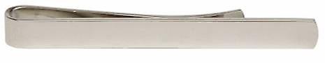 David Van Hagen Plain Polished Rhodium Tie Slide - Silver
